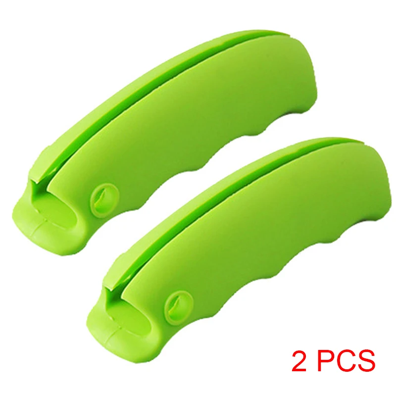 2 шт. ручка для сумки-переноски инструменты силиконовая ручка расслабленная сумка для покупок зажимы обработчик кухонные инструменты - Цвет: green2
