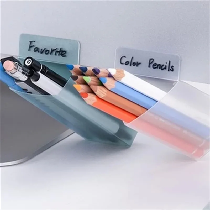 

1PC DIY Computer Monitor Pocket Desk Side Sticky Container Multifunction Rectangular Home Office Practical Desktop Storage Boxes