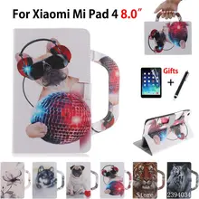 Чехол для Xiaomi mi Pad 4 mi pad4, 8,0 дюймов, чехол для планшета, модный принт, сумочка, подставка, Чехол+ пленка+ ручка