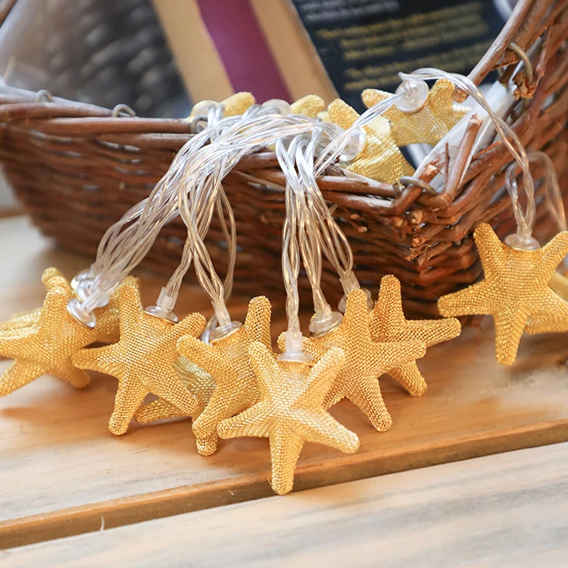 Ds20EUSeaStarMetal string light holiday fairy lamp (9)
