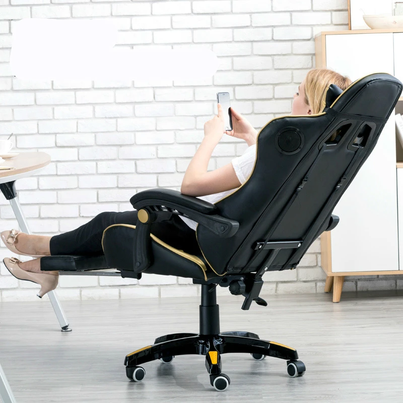  Multi-function Office Chair Household Reclining Massage Computer Chair with Footrest Lifted and Rot