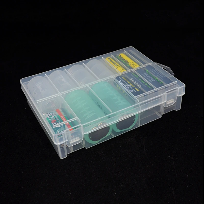 Portable Plastic Battery Storage Box Transparent Battery Organizer Holder Case For AA AAA 9V