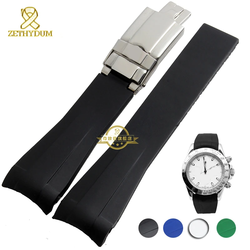 

rubber watch strap waterproof silicone wristband bracelet watchband wristwatches band 20mm belt fold buckle watch accessories