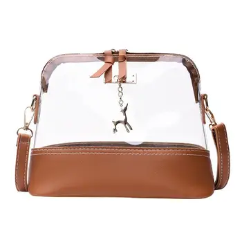

2019 New Women Shell Bag Crystal Transparent PVC Shoulder Bag Fashion Transparent Messenger Purse Crossbody Bag Satchel Bag