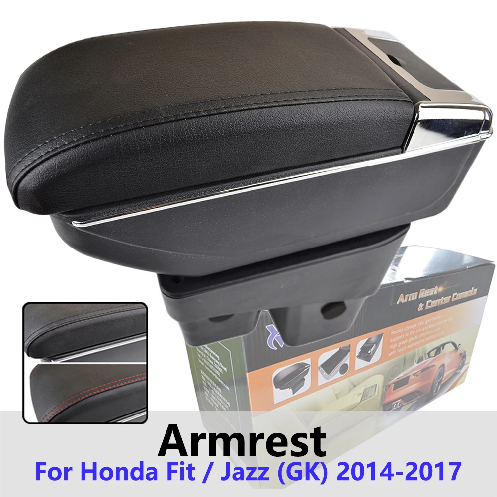 

Xukey Central Armrest For Honda Jazz 2014 - 2017 Console Center Black Storage Car Styling Box Ashtray 2016 Fit