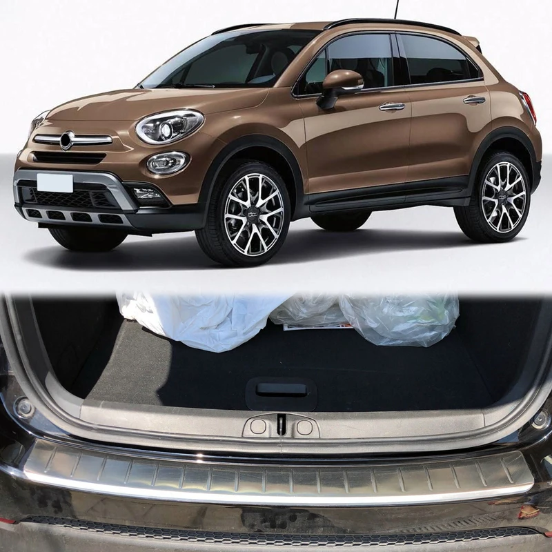 For Fiat 500X 2015 2016 2017 2018 Stainless Steel Outer Rear Bumper