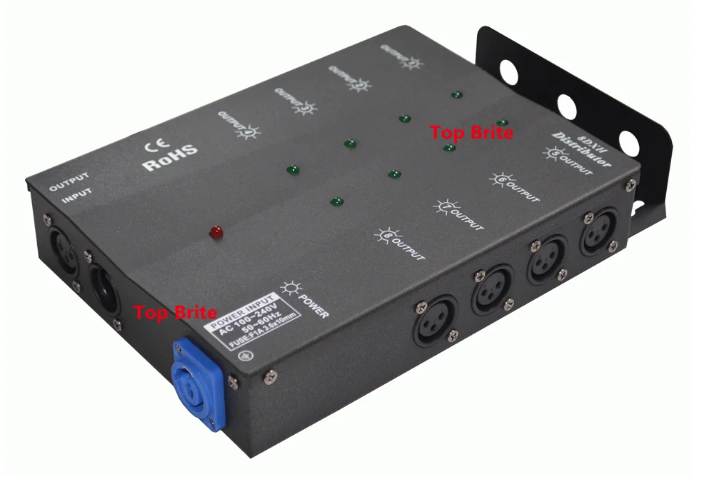 1 шт./лот коробки посылка DMX Splitter DMX512 свет прожекторов усилитель сигнала Splitter 8 способ DMX Дистрибьютор новое поступление