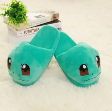 Аниме Пикачу Snorlax Eevee зимние домашние тапочки коллекция куклы игрушки Мягкая кукла обувь подарок для детей Любовь Pet#913 - Цвет: Лиловый