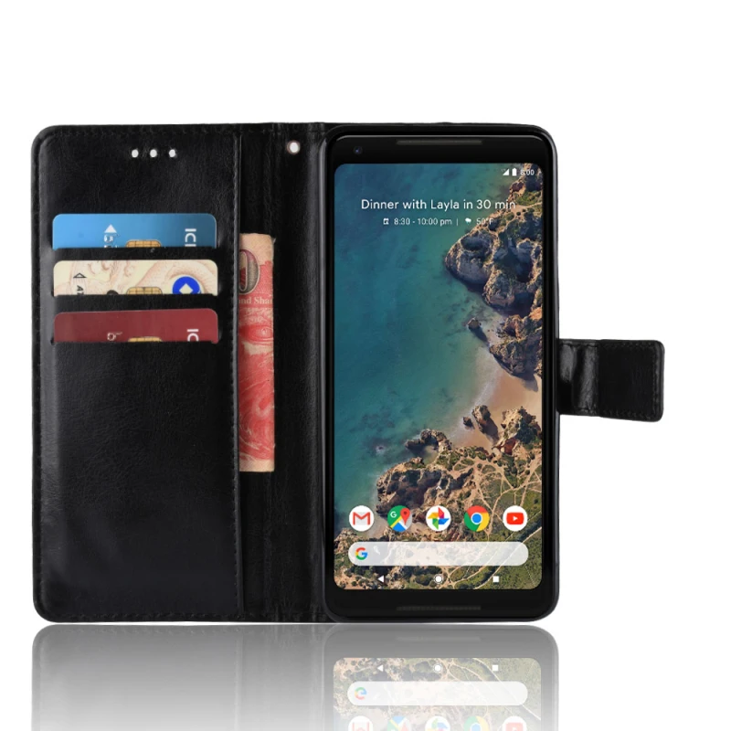 Роскошный чехол-бумажник из искусственной кожи с откидной крышкой для Google Pixel 2 XL