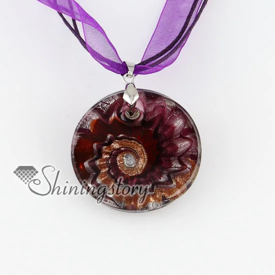 

round glitter silver foil swirled pattern murano venetian handmade glass with pendants necklaces colored cheap fashion jewellery