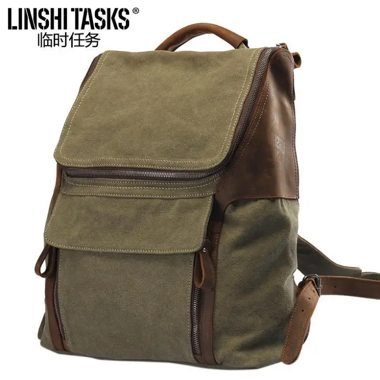 

New brang Unisex vintage preppy style backpack canvas bags women backpack school bag men travel bags free shipping