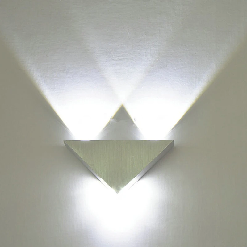 ZjRight Modern Wall Lamp 3W Aluminum Body Triangle Wall Light Bedroom