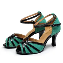 Для женщин Бальные Туфли для латинских танцев сальса обувь мягкая подошва женские Танго современный Обувь для танцев на высоком каблуке 6/7. 5/8. 5 см 1597