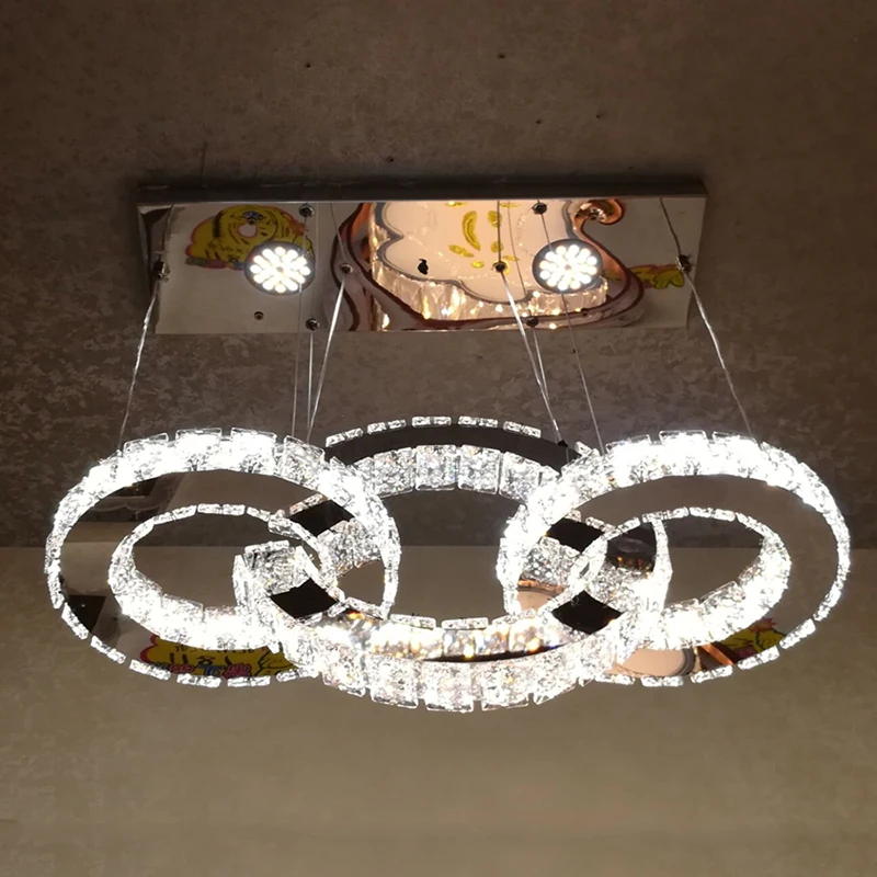 LED three-headed restaurant chandelier simple modern bar lighting crystal creative personality dining room hanging lamps | Освещение