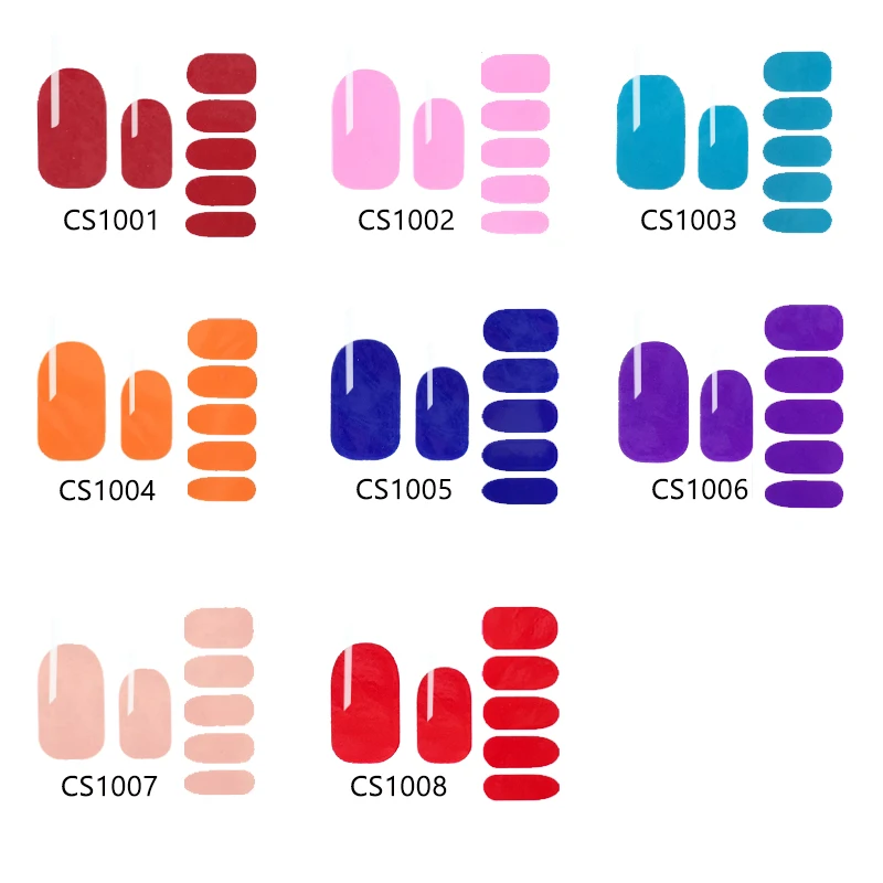 

NEW 14 Tips Pure Color Full Cover Self Adhesive Stickers Polish Foils Tips Wrap Solid Color Nail Decals Manicure