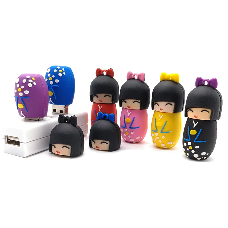 Флеш накопитель мультяшный для девочек флеш usb 128 ГБ 64 32 16 8 4G милая Неваляшка