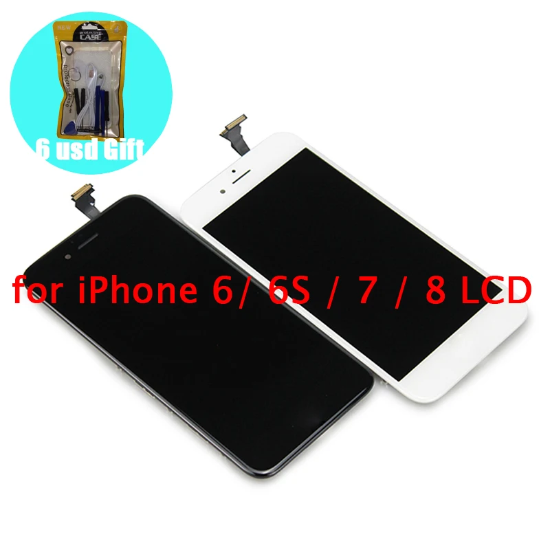 

[6 USD GIFT] 100% Good Working LCD for iPhone Pantalla Replacement with Digitizer Assembly Black White LCDS