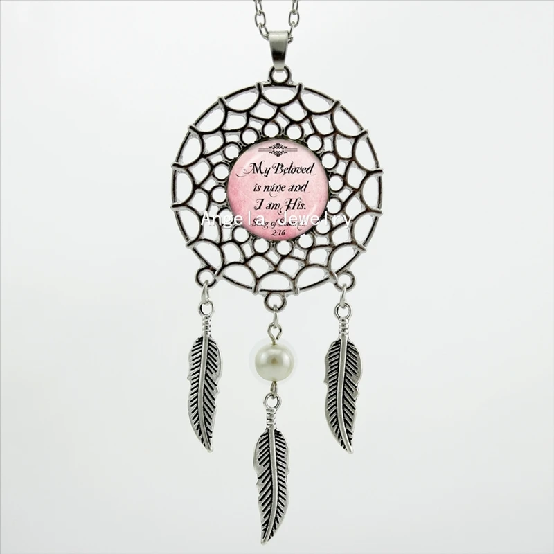 2017 Trendy Style Bible Inspirational Quote Necklace My Beloved is Mine Dream Jewelry Wings Shaped Pendant DC-00496