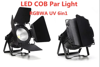 

LED Par COB 200W RGBWA UV 6in1 Lyre Stage Lighting Effect professional stage For Clubs Luces Discoteca Disco With Barn Doors