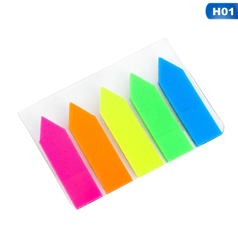 

100pcs/bag Novelty 5-color Fluorescent Arrow Label Self Adhesive Memo Pad Sticky Notes Sticker Label School Office Supply