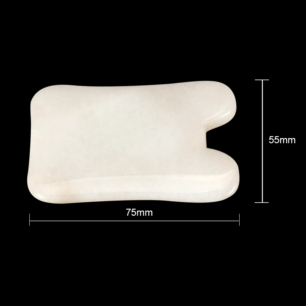 Natural White Jade Guasha Board Massager Tool Crystal Energy Stone Traditional Scraper Mat for Body Back Neck Health Massage