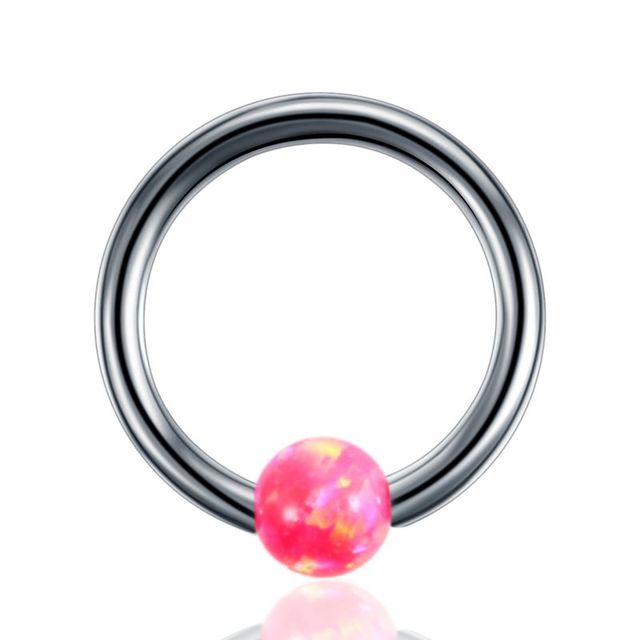 16g G23 Titanium Nose Rings Opal Captive Bead Rings Nose Piercing Ear Cartilage Rings Earring Piercing Charming Jewelry
