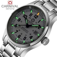 Military sports tritium luminous waterproof quartz men watch full steel genuine leather strap luxury brand fashion mens watches