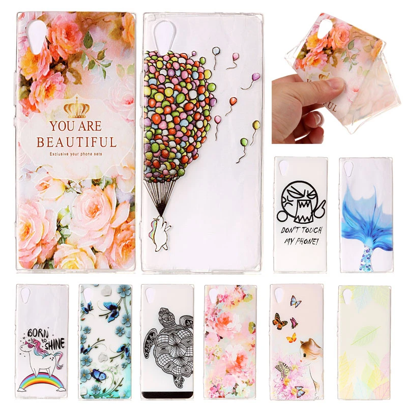 

2Pcs For Sony XA1 G3112 G3116 Case Matte Relief Animal Flower Anime Silicone TPU Soft Back Cover Case for Sony Xperia XA1 G3121