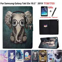 Чехол для Samsung Galaxy Tab S5e 10,5 T720 SM-T720 SM-T725 Smart Cover Funda модный силиконовый чехол из искусственной кожи+ подарок