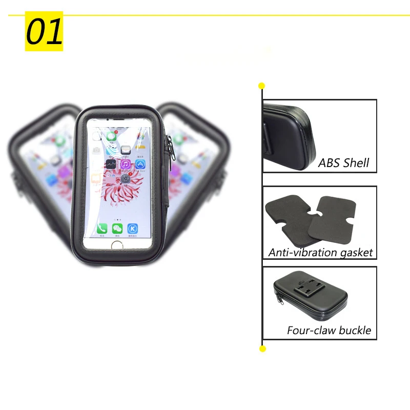 Fimilef Motorcyle Car Rearview Mirror Mount Bag Phone Holder Phone GPS Waterproof Case Phone Bag Stand Waterproof Touch Screen (13)