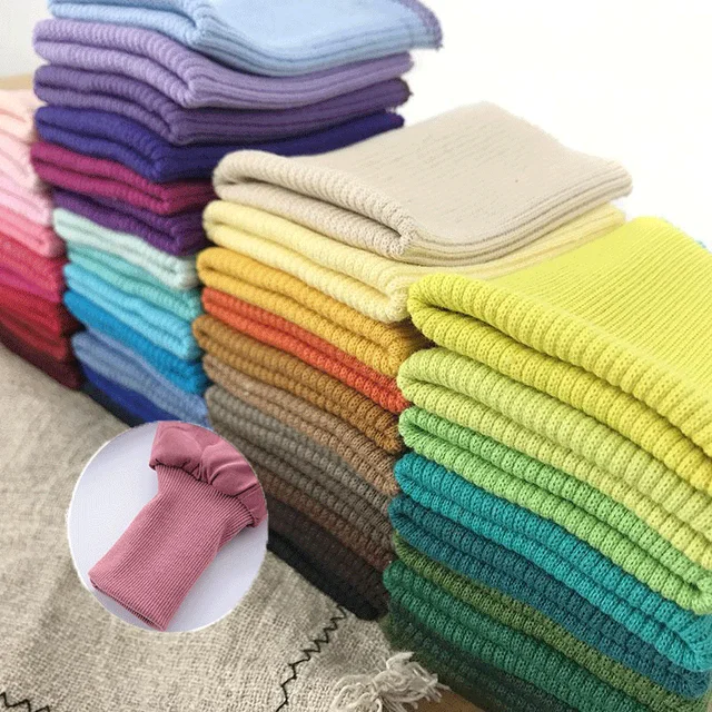 Buy Stretchy Cotton Knitted Rib Fabric Cuff Fabric For