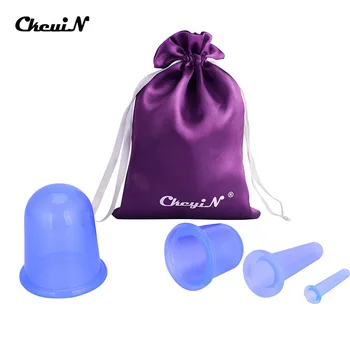 

4Pcs 4 Sizes Moisture Absorber Anti Cellulite Vacuum Cupping Cup Silicone Family Facial Full Body Massage Suction Cup Set S36