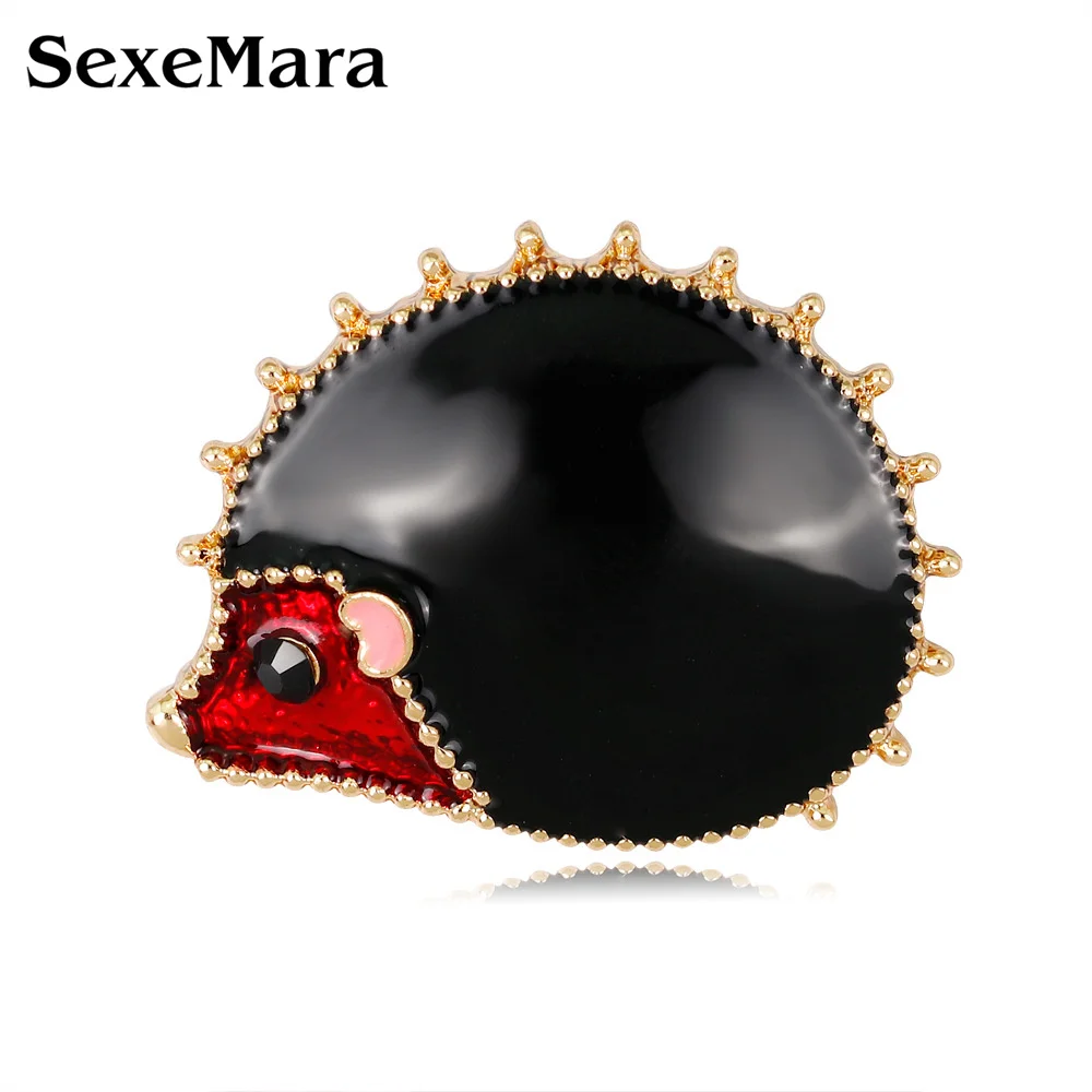 SexeMara черная эмаль Ежик броши горный хрусталь Porcupine Pin дети пальто для сумки бейджи