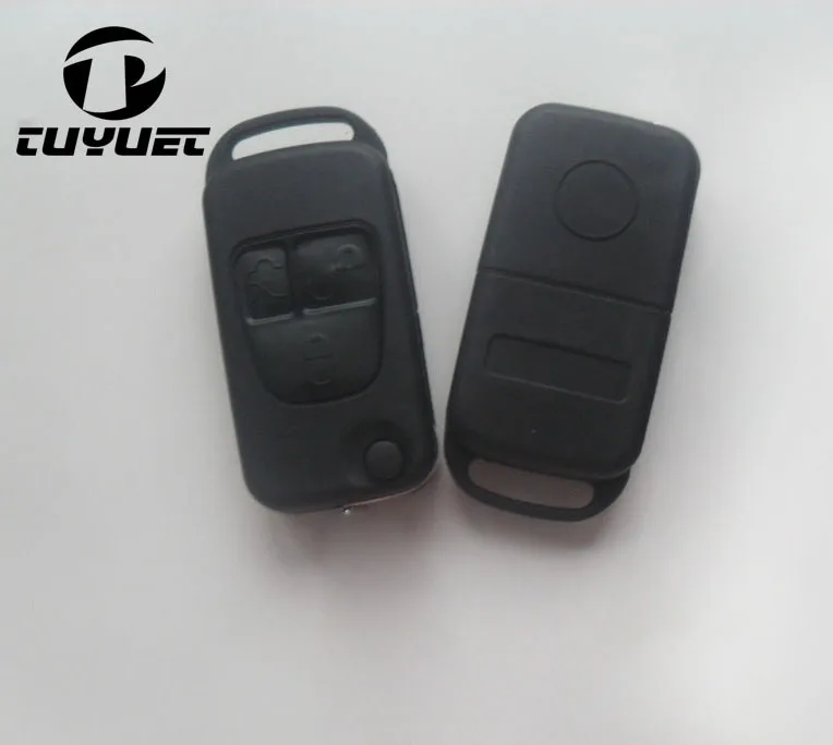 3 Buttons Folding Flip Remote Key Shell Car Key Blanks  for Mercedes-Benz Case 2/4 Track Uncut Blade