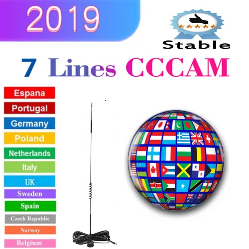 

EuropaV7s Cccam Cline for 1 Year Spain france poland 7 lines for DVB-S2 HD Freesat v7 GT media V8 Nova cccam server
