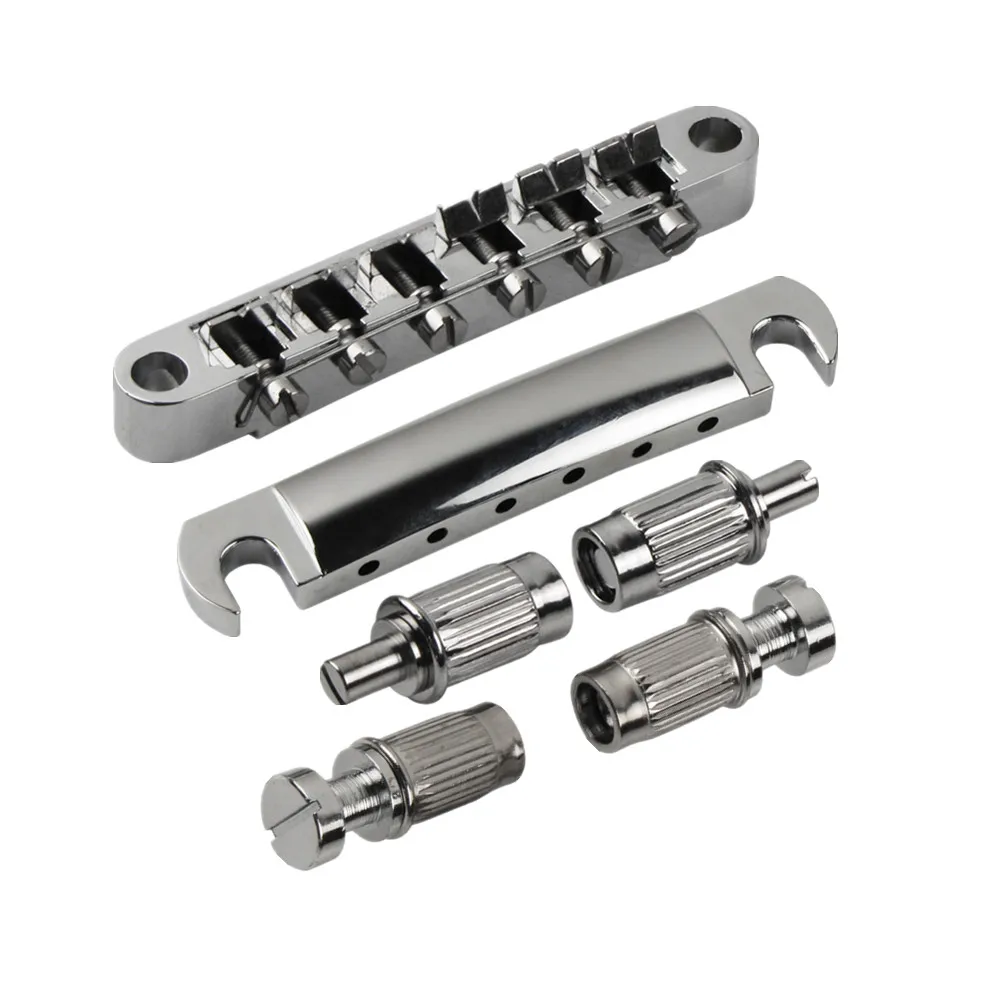 

FLEOR Set of LP Electric Guitar Tune-O-Matic Bridge & Stop Tailpiece Chrome for LP SG Style Guitar Parts