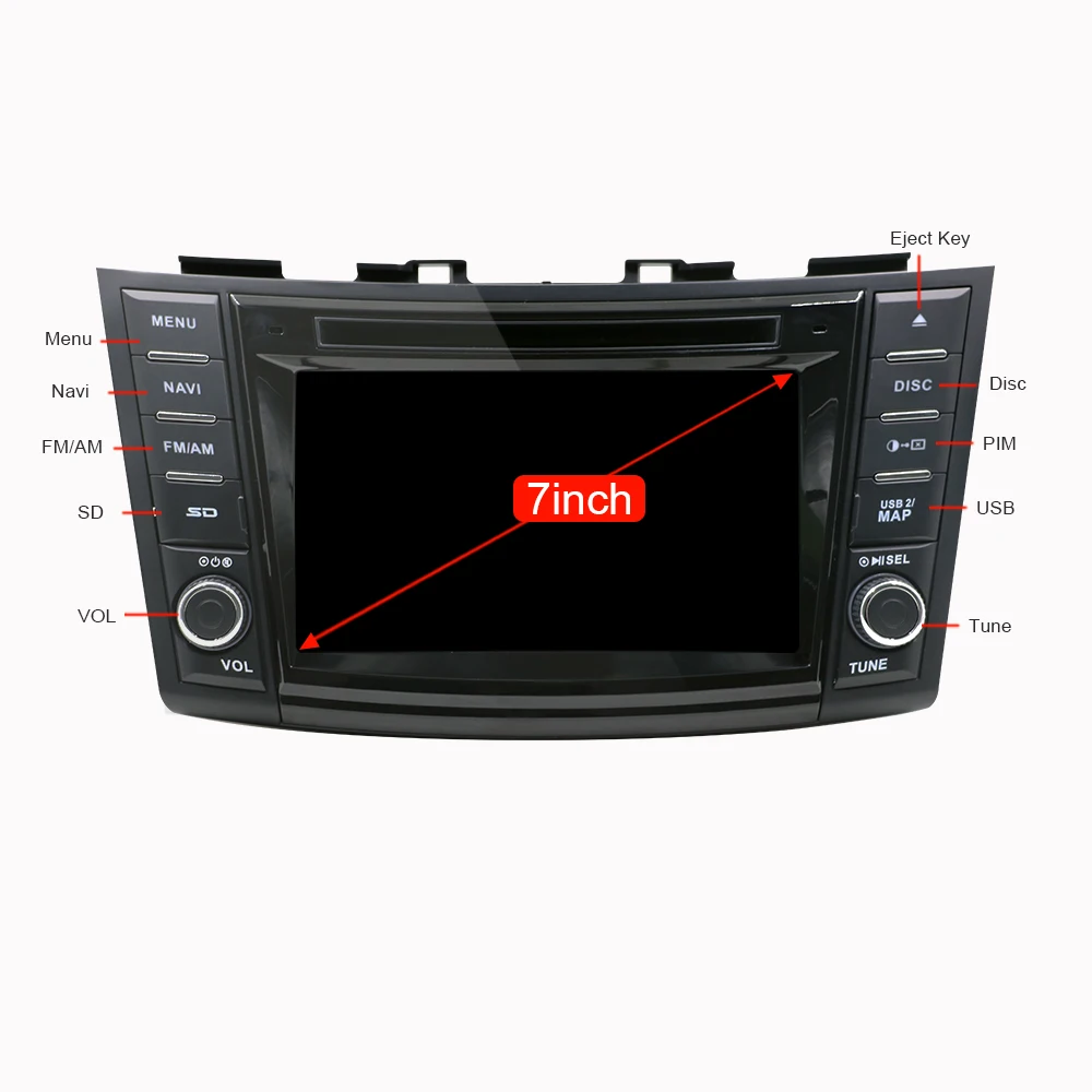 Clearance Eunavi 2 Din Android 8.1 Car Dvd Player For Suzuki Swift 2011 2012 Radio Stereo GPS Navi Touch screen Control Free Camera Map 3