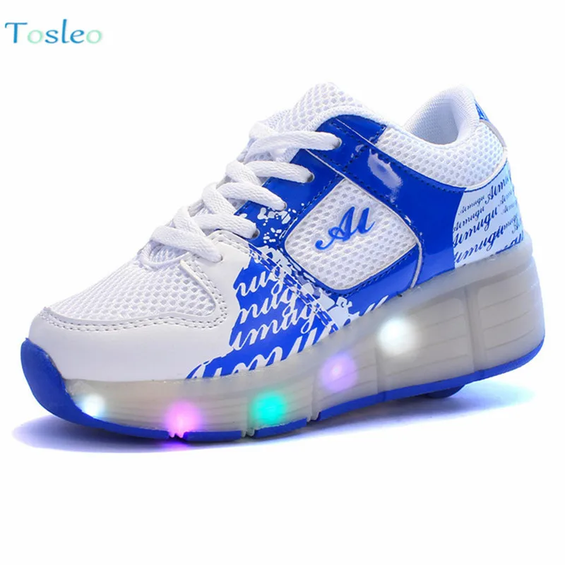 

Kids Shoes Single Wheels Glowing Sneakers Rollers Led Children Shoes Light Up Kids Luminous Sneakers Zapatillas Con Luces 27-40