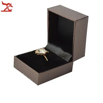 Wholesale Brown Leatherette Gift Organizer Diamond Wedding Gift Packaging Engagement Ring Box for Jewellery