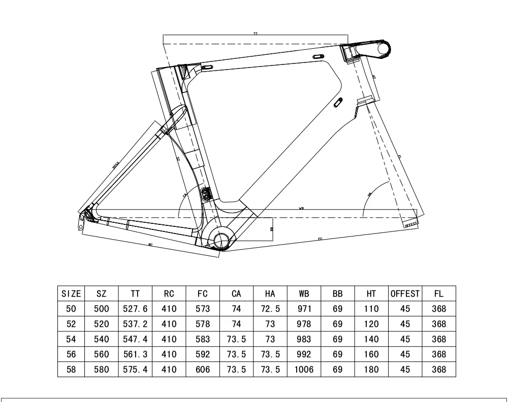 Costelo AEROMACHINE Monocoque диск углеродного волокна дорожный велосипед рама велосипеда bicicleta frameset Подседельный штырь вилка гарнитура 50 52 54 56