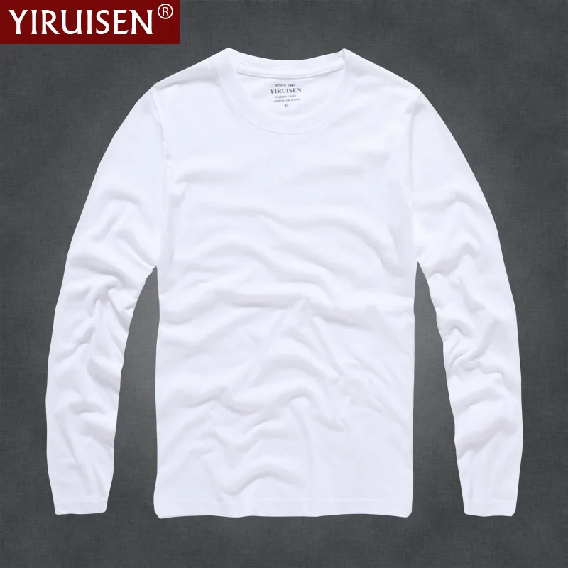 YiRuiSen Brand Mens Solid Long Sleeve T Shirt 2018 Fashion100% Cotton S-3XL O-neck Long T-shirt Men Clothing Autumn Wear Tshirt YiRuiSen Brand Mens Solid Long Sleeve T Shirt 2018 Fashion100% Cotton S-3XL O-neck Long T-shirt Men Clothing Autumn Wear Tshirt