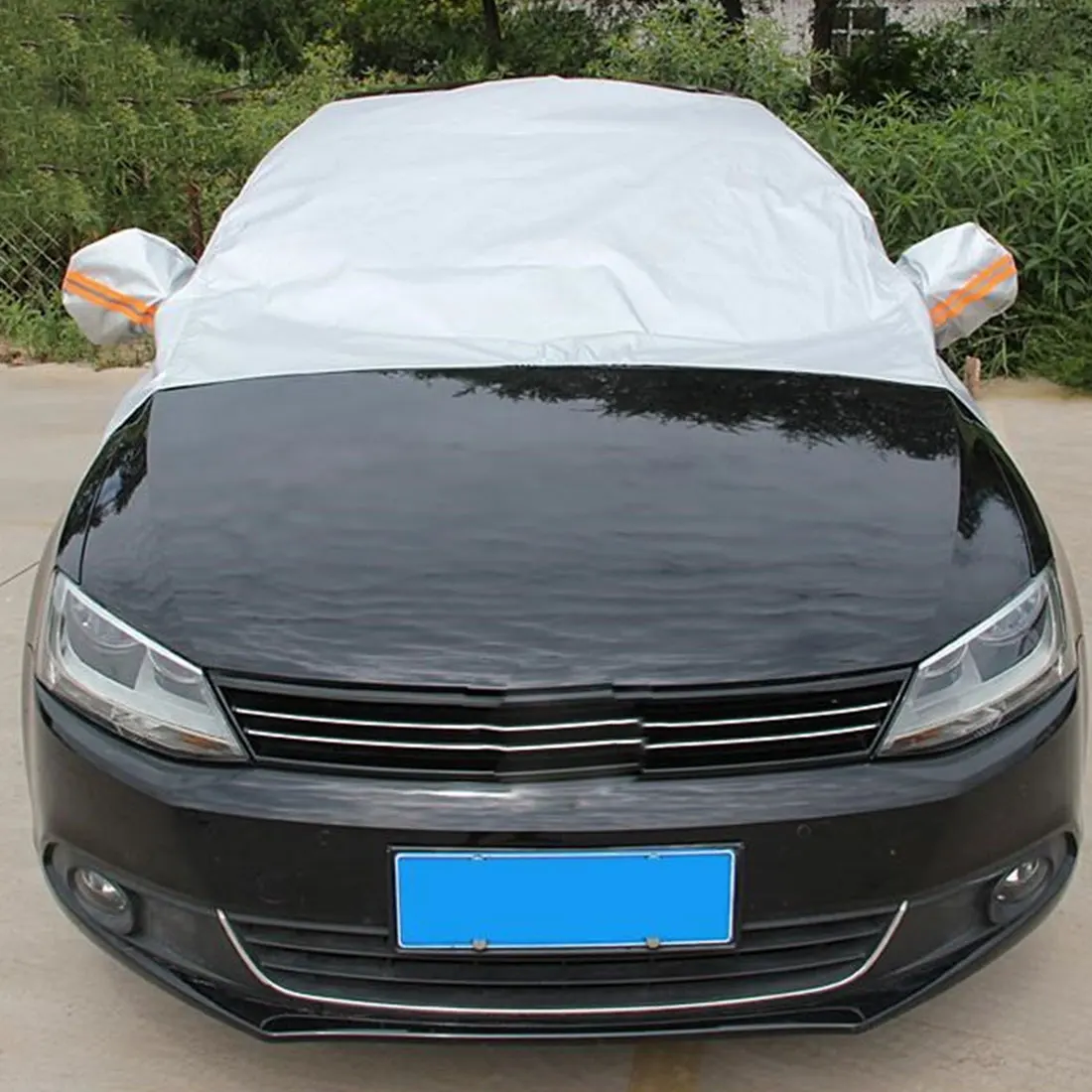 

Dewtreetali Universal Car Half Covers Sunshade Foil Waterproof Thicken Car Snow Shield Anti-UV Snow Protection Covers For Cars