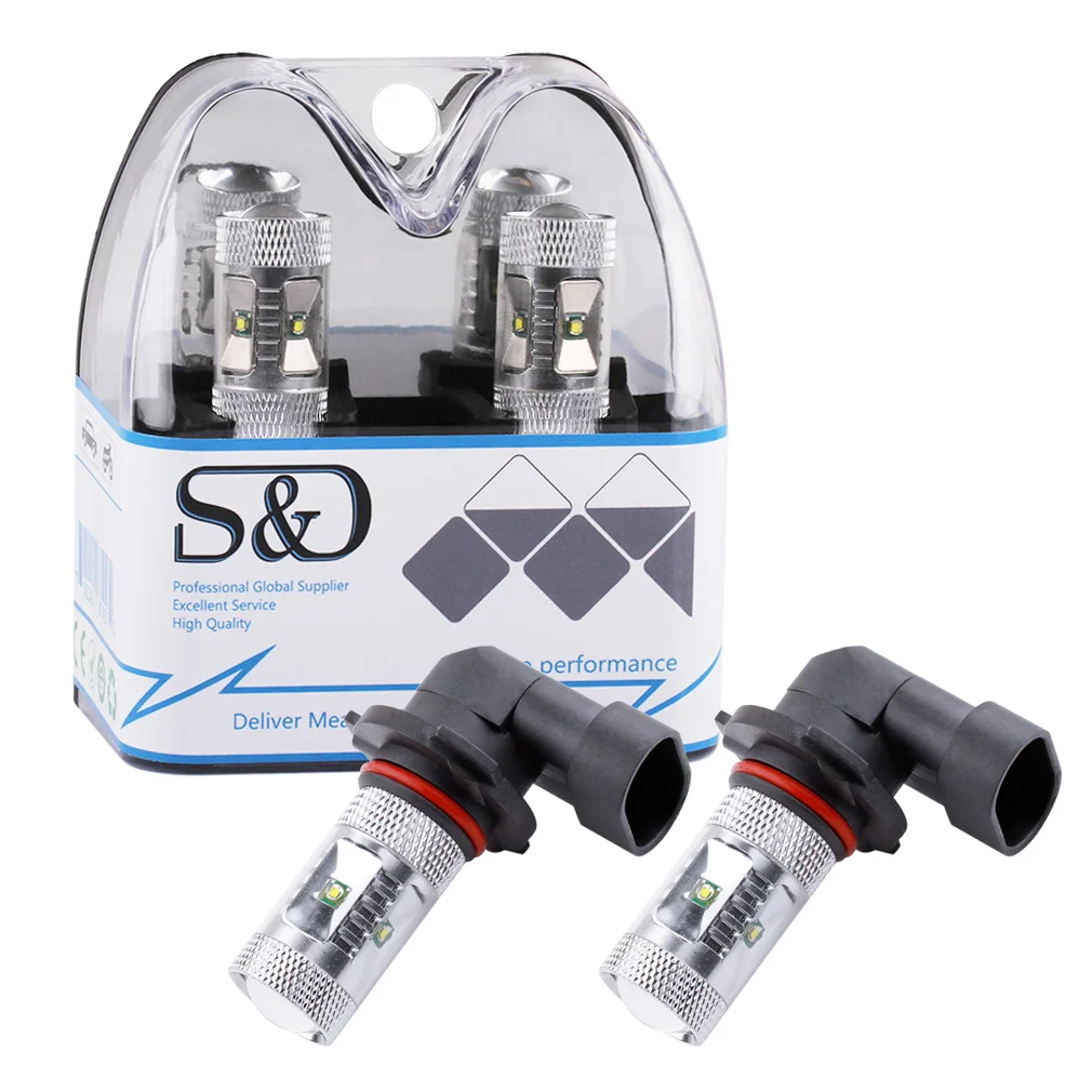 

S&D 2 X 9005 HB3 High Power XPE Cree Led Chip Super White Bulb For Fog Lamp Car Daytime Running Lights Xenon White 6000K 12V-24V