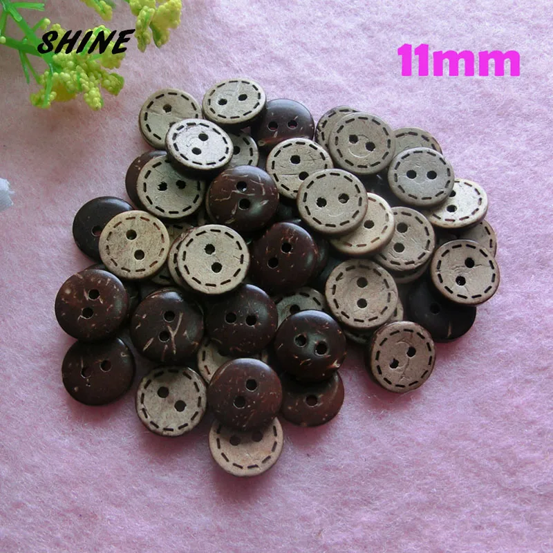 

SHINE Coconut Sewing Button Scrapbooking Round Natural Color Two Holes 11mm Dia. 50 PCs Costura Botones Decorate bottoni botoes