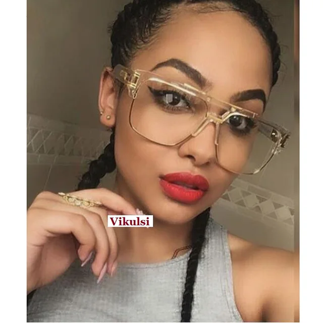 Brand Designer Oversized Sunglasses Women Clear Lens Glasses Myopia