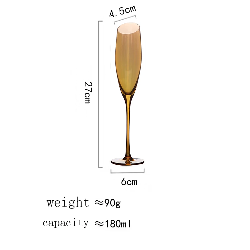 Многоцветный Наклонный рот бокал для вина, кружка Хрустальное стекло Кубок для шампанского очки свадебное вино стаканы, бокалы бар вечерние дома - Цвет: golden 1pcs 180ml