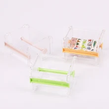 1PC Transparent Adhesive Tape Cutter Washi Masking Simple Tape Dispenser School Office Desktop Tape Holder