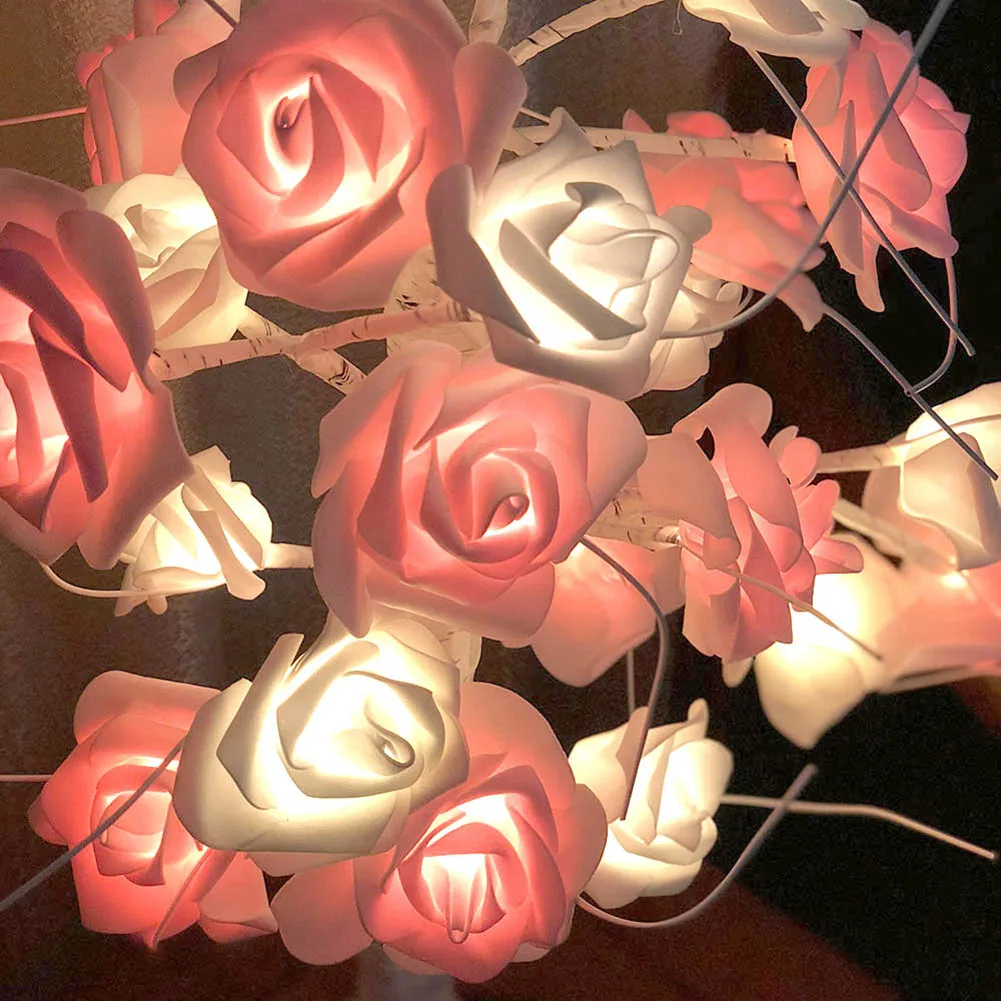 

Rose Potted Desk Lamp Night Lights Bonsai Tree Christmas Decor Lights with 24 LED Beads LKS99