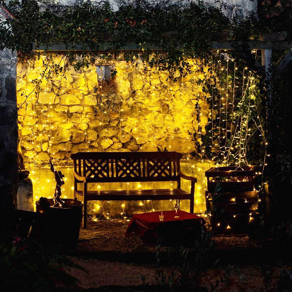 Cortina de Led Luz da Corda Icicle 3x1/3x2/3x3/3x6m Conectável Natal Garland Luzes Interiores/ao ar Livre Luzes de Decoração de Casamento do Partido 17 conectável luzes de guirlanda de natal interior