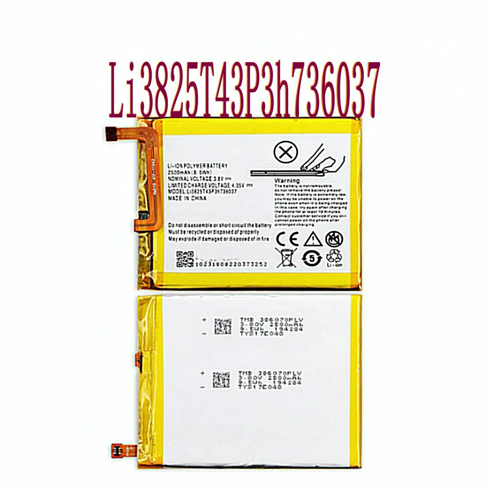 

2500Mah Li3825T43P3h736037 for ZTE BV0720 / Blade A2 / Blade V7 Lite Dua Smartphone High quality Replacement Battery